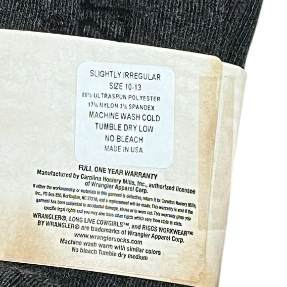 Wrangler Men’s Charcoal Gray American Flag Patriotic Socks, 2 Packs, Size L, NWT - Picture 6 of 6